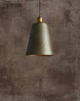 Farmhouse Hammered Brass Cone Pendant Light