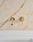 Unlacquered Brass Wall Mount Faucet, Single Handle Hot & Cold Sink Tap