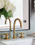Unlacquered Solid Brass Deck Mounted Bathroom Faucet