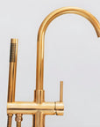 Brass Freestanding Tube Filler with Hand Shower