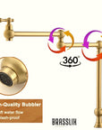 Unlacquered Brass Pot Filler Faucet, Standing Brass Pot Filler