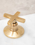 Snake Style Widespread 3 Holes Solid Unlacquered Brass Faucet