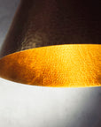 Farmhouse Hammered Brass Cone Pendant Light