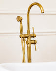 Sterling Freestanding Tub Filler With Hand Shower