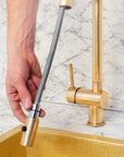 Unlacquered Solid Brass Pull Down Kitchen Faucet