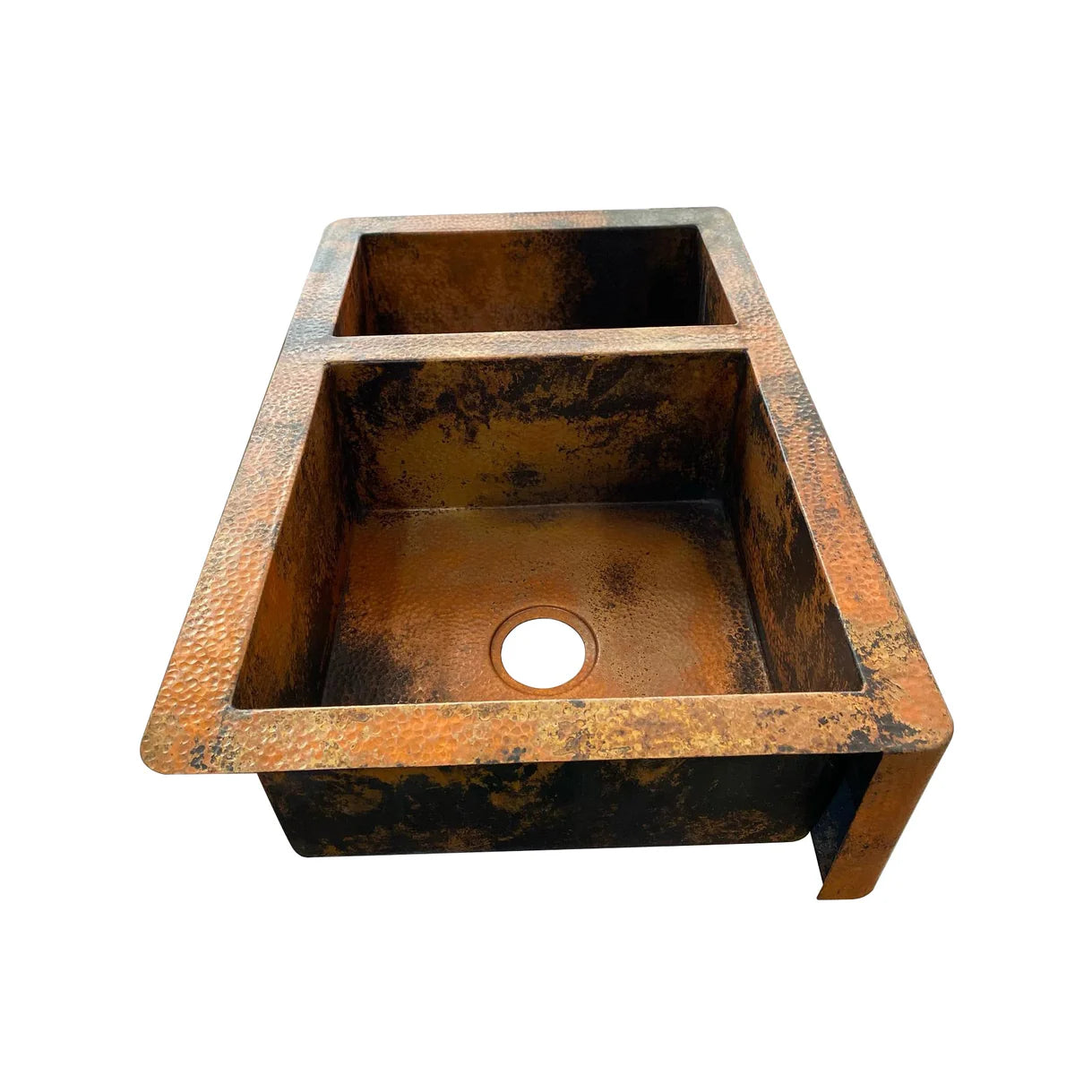 Double Bowl Copper Farmhouse Kitchen Sink