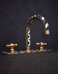 Unlacquered Brass Bathroom 3 Holes Faucet, Resin Vanity Faucet