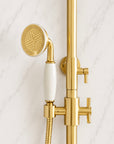 Unlacquered Brass Delta Vintage Shower