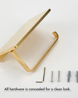 Unlacquered Brass Toilet Roll Holder, Storage Bathroom Decor