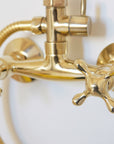 Handcrafted Unlacquered Brass Shower System, Rainfall Headshower