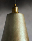 Farmhouse Hammered Brass Cone Pendant Light