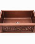 Antique Copper Farmhouse Kitchen Sink - Hammered