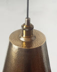 Farmhouse Hammered Brass Cone Pendant Light