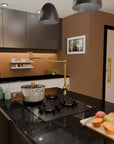 Unlacquered Brass Pot Filler Faucet, Standing Brass Pot Filler
