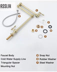 Unlacquered Brass Pot Filler Faucet, Standing Brass Pot Filler