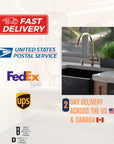 Unlacquered Brass Pull Down Kitchen Faucet