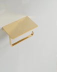 Unlacquered Brass Toilet Roll Holder, Storage Bathroom Decor