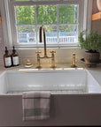 Unlacquered Brass Kitchen Bridge Faucet - Compact Size