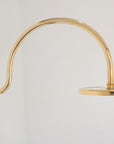 Unlacquered Brass Shower System, High Pressure Curved Arm, Santorini Style