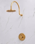 Brass Wall Mount 8 Inch Rainfall Round Shower Faucet with Rough-in Valve and Trim Kit (1.8GPM)