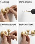 Unlacquered Brass Hook, Brass Hook Organizer