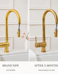Brewster Pull Down Faucet - Unlacquered Brass