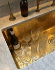 Unlacquered Brass Island Solid Undermount Sink