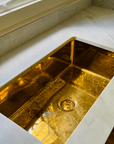 Unlacquered Brass Island Solid Undermount Sink