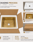 Unlacquered Brass Hammered Sink - Farmhouse kitchen Sink