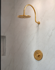 Brass Wall Mount 8 Inch Rainfall Round Shower Faucet with Rough-in Valve and Trim Kit (1.8GPM)
