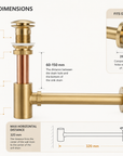 Bottle P Trap for Bathroom Sink – Unlacquered Brass