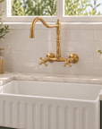 Brighton Wall Mounted Classic Brass Faucet