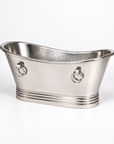 Snow Satin copper freestanding bathtub with ring handles