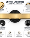 Unlacquered Brass Linear Shower Drain