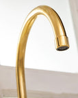 Unlacquered Brass Bridge Kitchen Faucet with Side Sprayer - 3 Legs Bridge