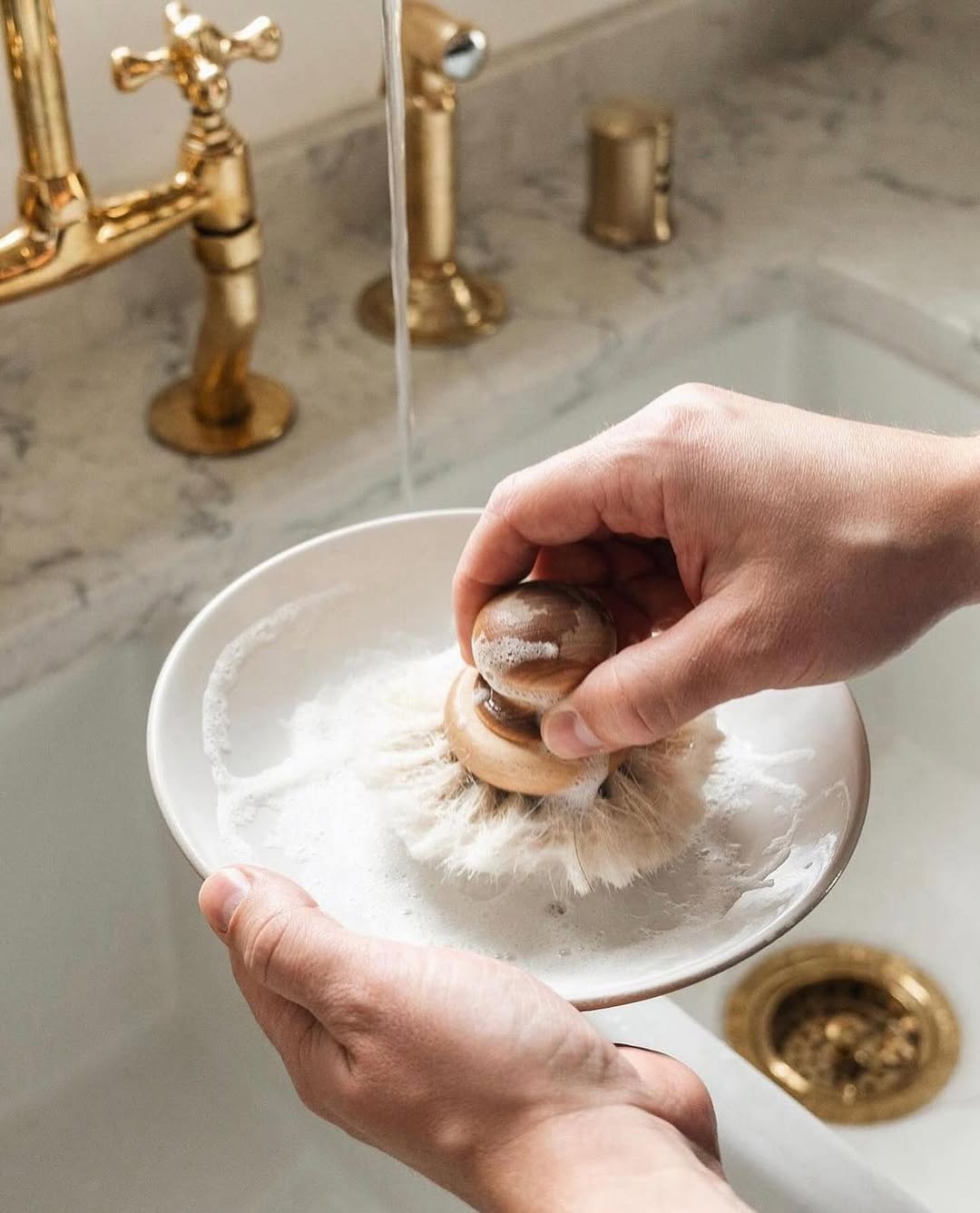 Unlacquered Brass Kitchen Bridge Faucet - 6” Core