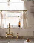 Unlacquered Brass Kitchen Bridge Faucet - 6” Core