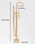 Brass Freestanding Tube Filler with Hand Shower