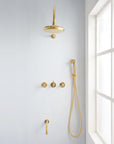 Round solid brass rainfall shower, Al Sultan by Brasslik