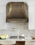 Antique brass range hood cover custom 48 x 20 x 44 inches