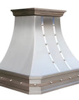 Handcrafted antique nickel finish copper range hood cover