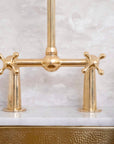 Steed bridge faucet in solid brass, only faucet or with sprayer