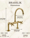High-arc brass bridge faucet for the kitchen, Steed model