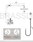 Colorado unlacquered brass high pressure shower
