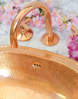 Copper deck mount bathroom faucet, only faucet or with sink