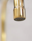 Brasslik curved legs bridge faucet in unlacquered solid brass