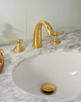 Dublin unlacquered brass vanity faucet for bathroom sinks