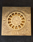 Engraved brass square bathroom floor drain