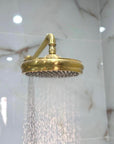 Hawaii solid unlacquered brass rainfall shower