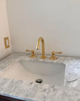 Unlacquered Brass Vanity Three Holes Faucet - Lever handles